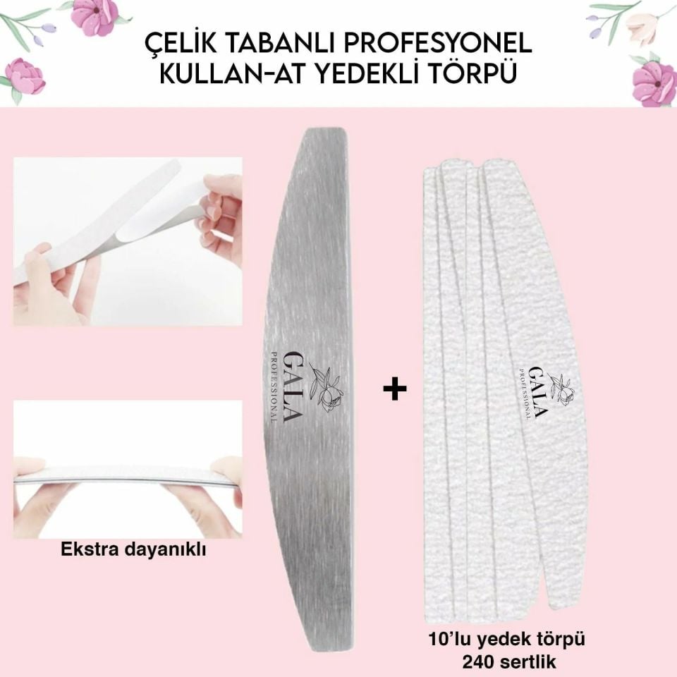 KIVRIMLI ÇELİK TABAN + 10 LU YEDEK (240 SERTLİK)
